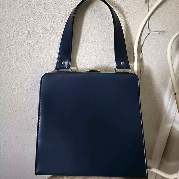 Unbranded Handbag  Navy Blue Vintage Classic  BAG - Picture 1 of 6